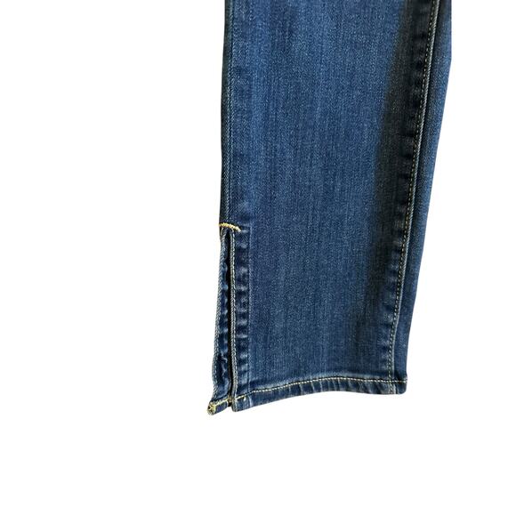 Anthropologie Pilcro Stet Mid Rise Crop Ankle Slit Medium Wash Jeans Size 28 - Picture 8 of 12